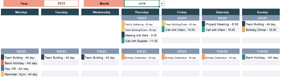 biweekly excel timeboxing agenda