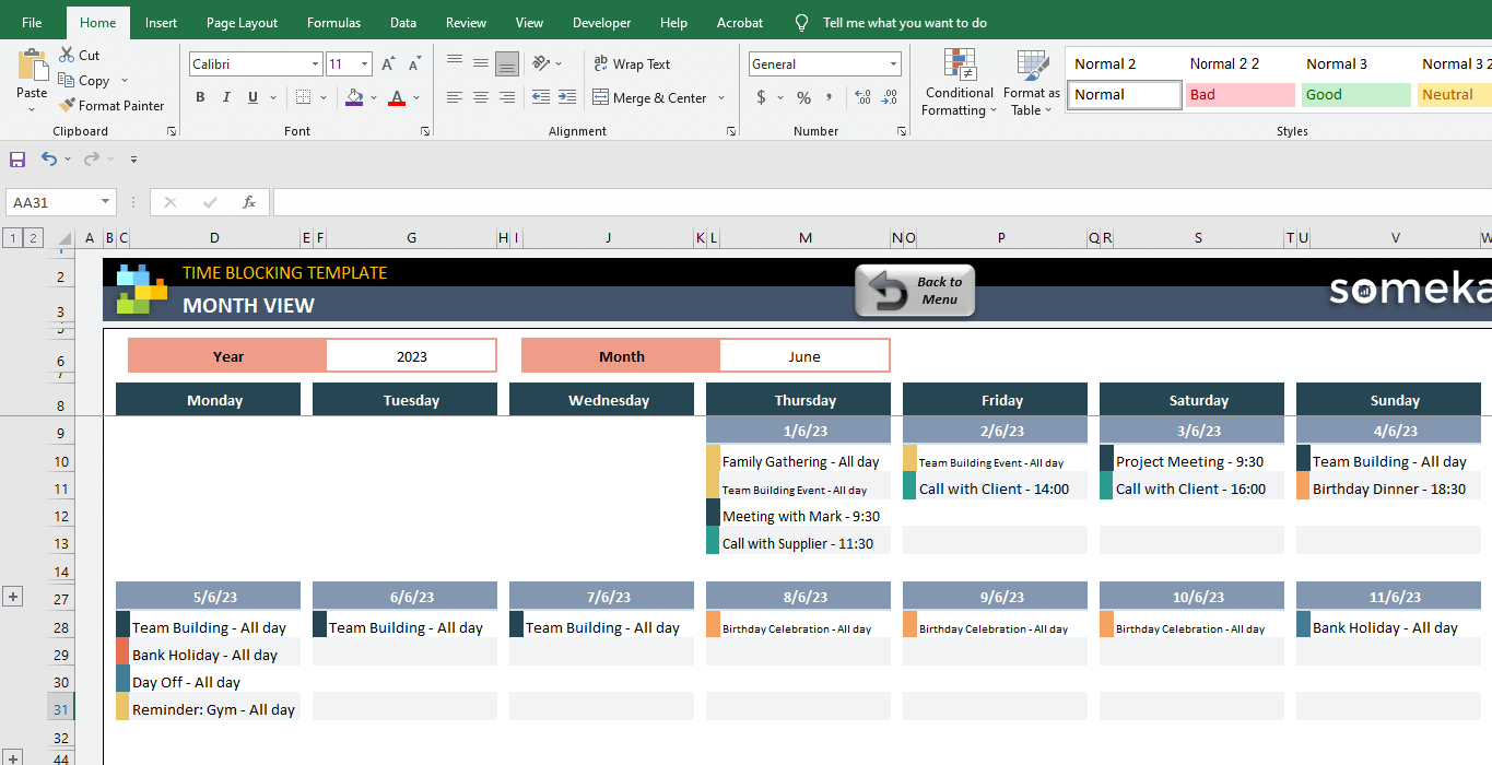 Zaman Planlay c Excel ablonu Haftal k Ayl k Planlay c 