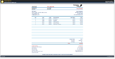 Artist Invoice Template Someka Example Cover