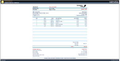 Bakery Invoice Template Someka Example Cover