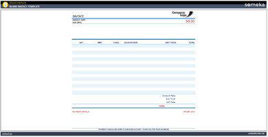 Blank Invoice Template Someka Example Cover