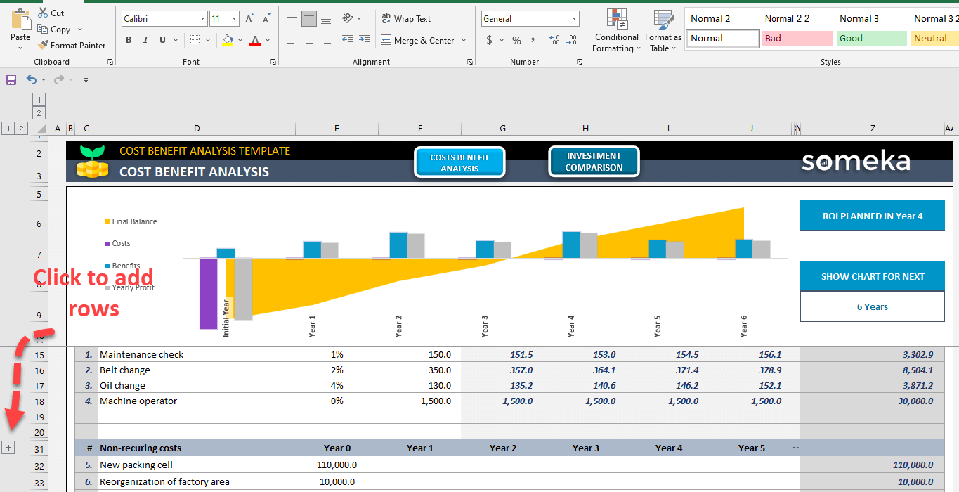 Cost Benefit Analysis Template [Instant DOWNLOAD]