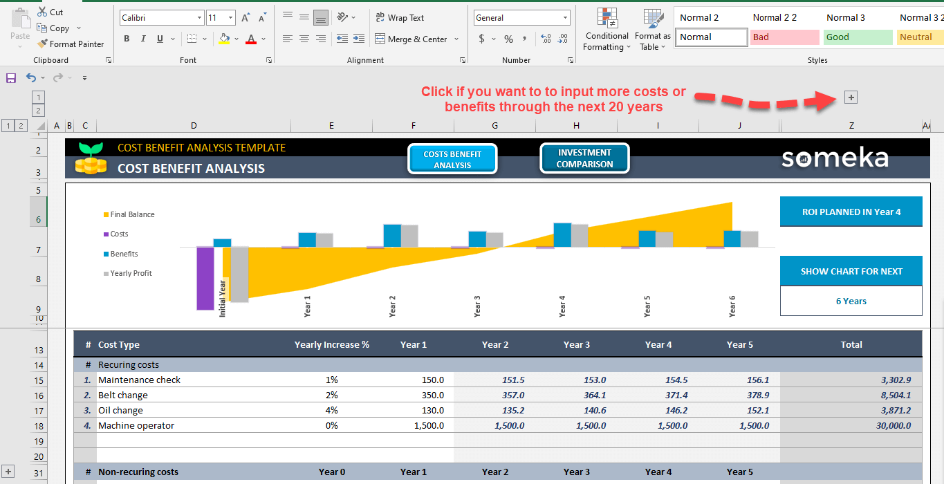 Cost Benefit Analysis Template [Instant DOWNLOAD]