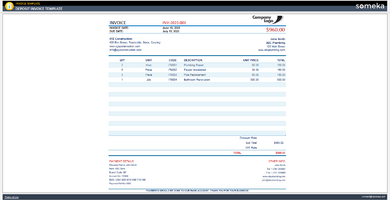 Deposit Invoice Template Someka Example Cover