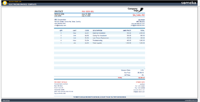 Electrician Invoice Template Someka Example Cover