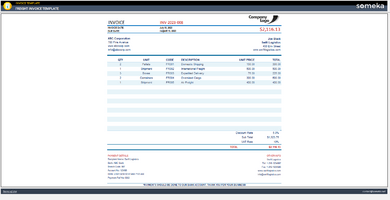 Freight Invoice Template Someka Example Cover