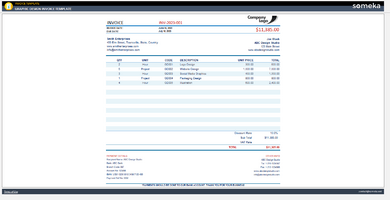 Graphic Design Invoice Template Someka Example Cover