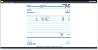 Hotel Invoice Template Someka Example Cover