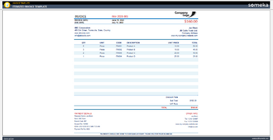 Itemized Invoice Template Someka Example Cover