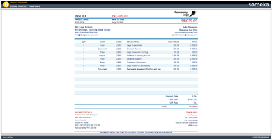 Legal Invoice Template Someka Example Cover