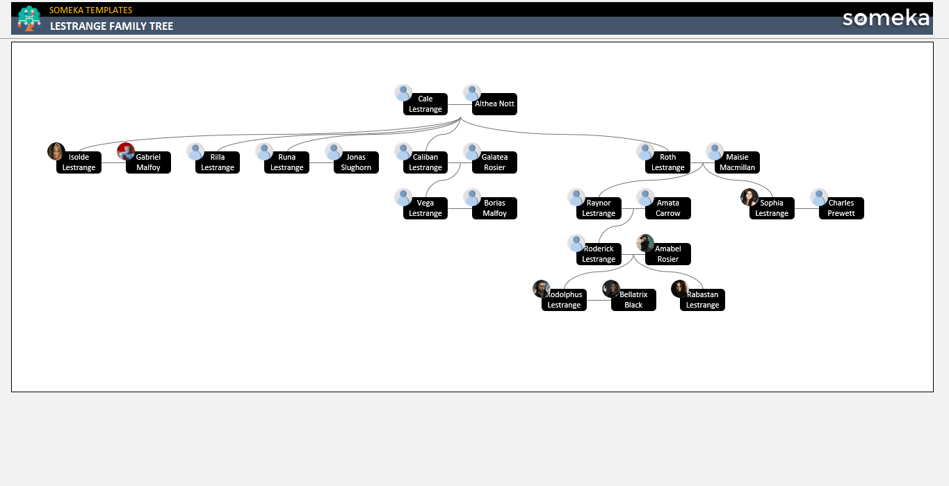 Lestrange Family Tree Someka Example Cover