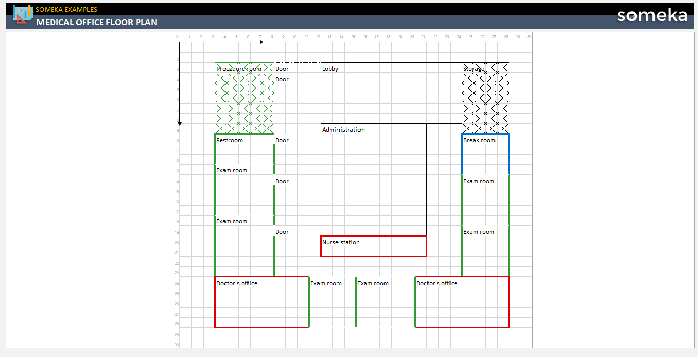 Medical Office Floor Plan Someka Example Cover