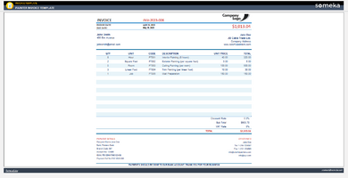 Painter Invoice Template Someka Example Cover