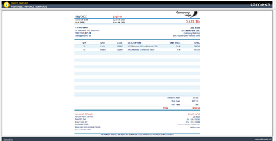 Printable Invoice Template Someka Example Cover