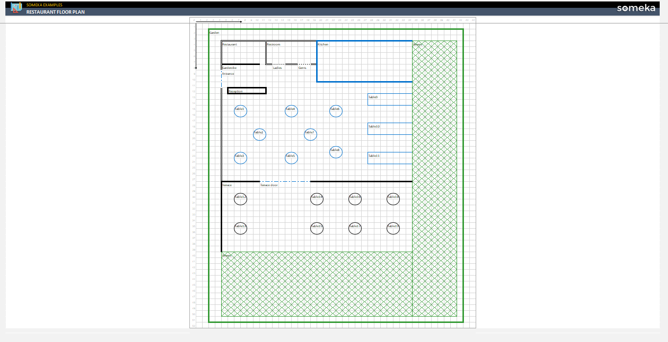 Restaurant Floor Plan Template Someka Example Cover