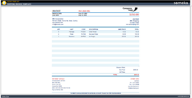 Shipping Invoice Template Someka Example Cover