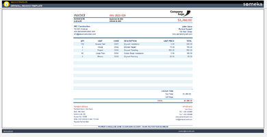 Drywall Invoice Example Someka Example Cover