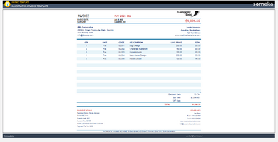 Illustrator Invoice Template Someka Example Cover