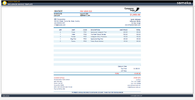 Influencer Invoice Template Someka Example Cover