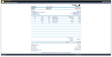 Lawyer Invoice Template Someka Example Cover