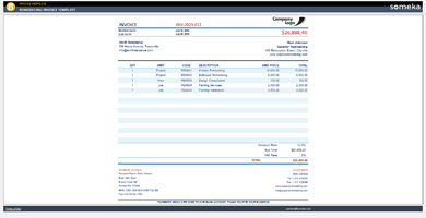 Remodeling Invoice Template Someka Example Cover