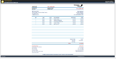 Retainer Invoice Template Someka Example Cover