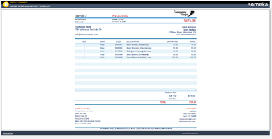 Snow Removal Invoice Template Someka Example Cover