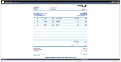 Vendor Invoice Template Someka Example Cover