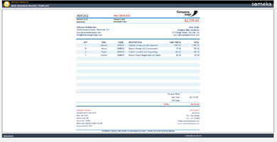 Web Designer Invoice Template Someka Example Cover