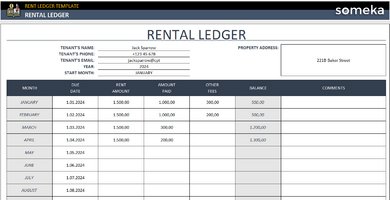 Rent Ledger Template In Excel