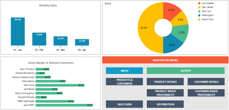 sales report for profitability and monthly management 