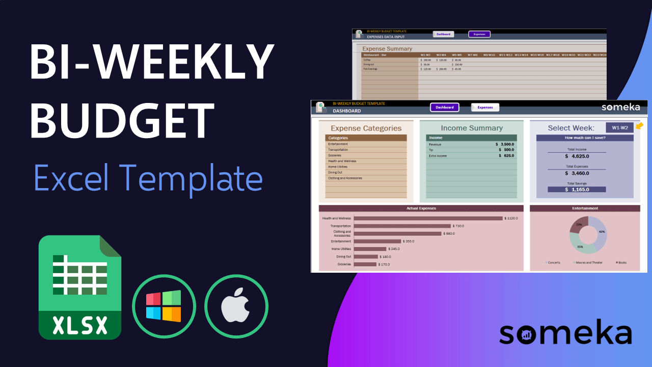 Bi-Weekly Budget - Someka Excel Template Video