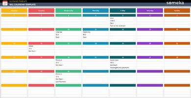 Bill-Calendar-Template-Someka-Example-SS1