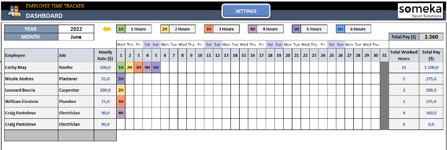 Employee attendance tracker Someka template review