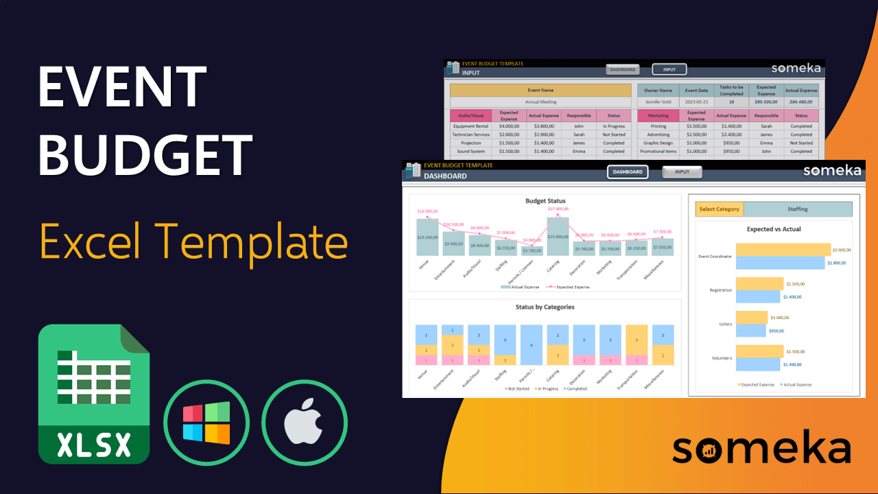 Event Budget - Someka Excel Template Video