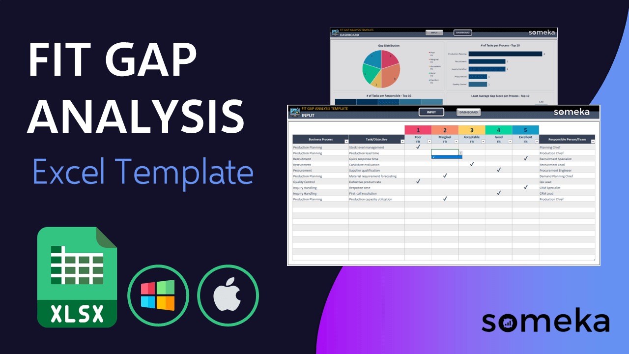 Fit Gap Analysis - Someka Excel Template Video