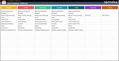 Kids-Schedule-Template-Someka-Example-SS1