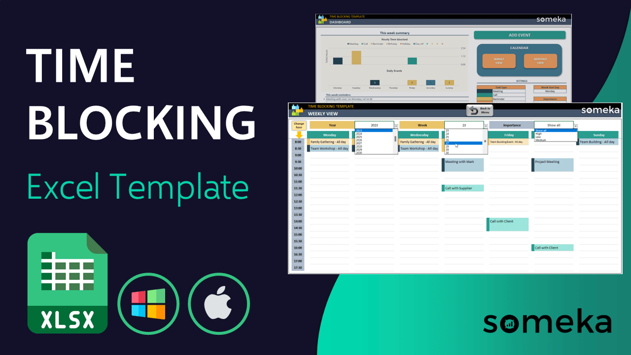 Time Blocking Template - Someka Excel Template Video