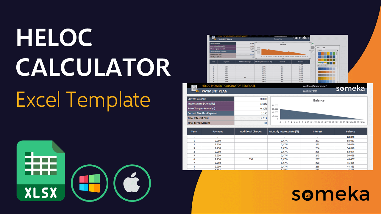 Heloc Calculator - Someka Excel Template Video