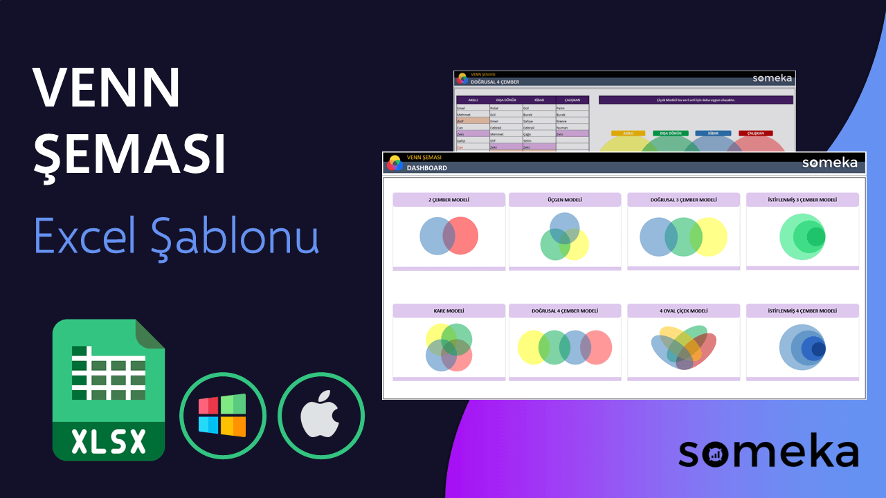 Venn Şeması - Someka Excel Şablonu Video