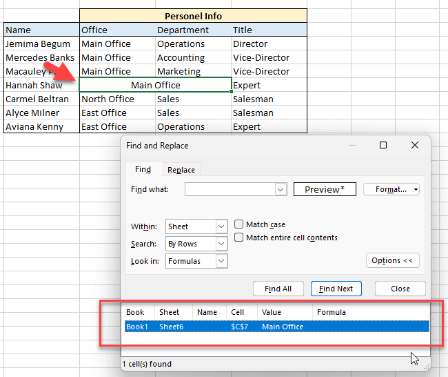 How to find merged cells in Excel?