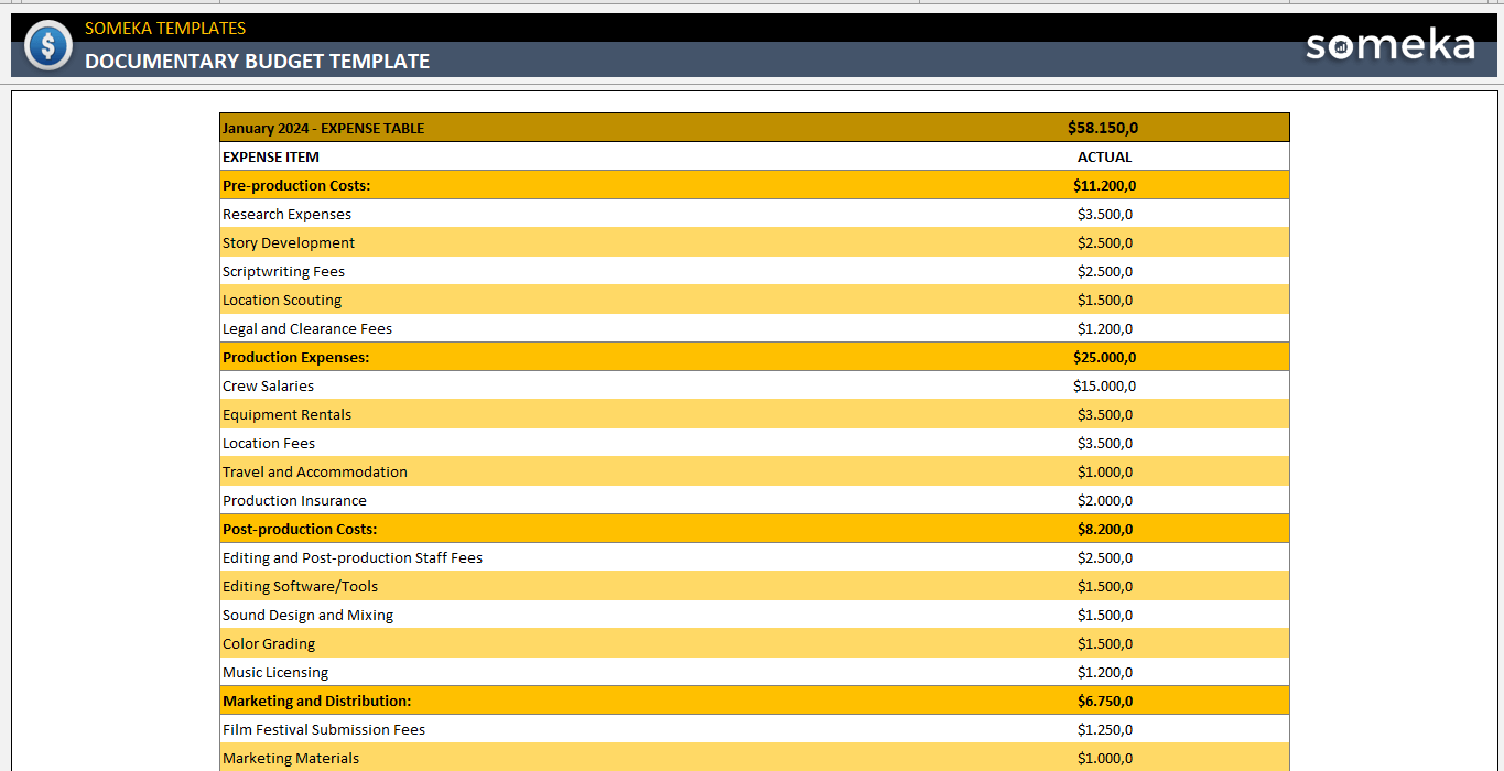 Documentary-Budget-Template-Someka-Example-SS1