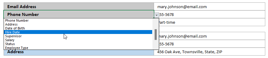 Editable contact form form HR