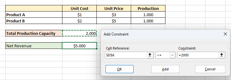 Excel Solver Simple Example