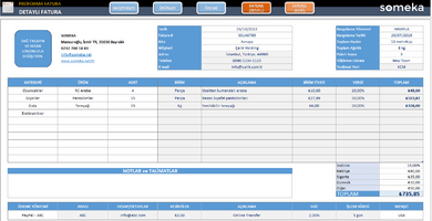 Proforma Fatura Excel Şablonu