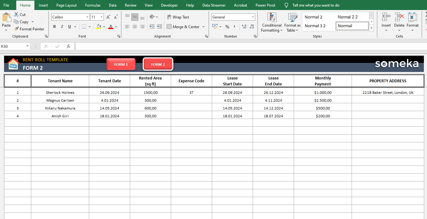 Rent Roll Template Free Printable Forms Rent Roll Template Free Printable Forms