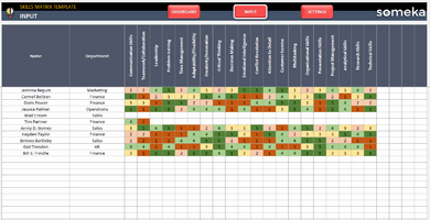 Skills Matrix Excel Template