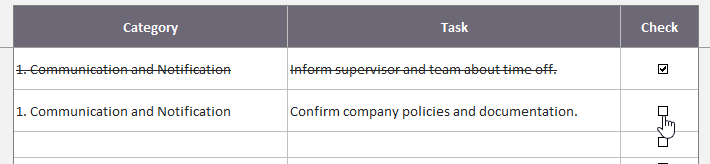 HR Before Leave Checklist