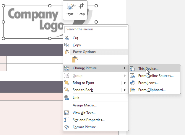 Changing Logo in Excel Forms