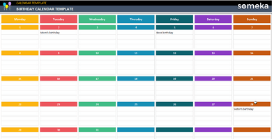 Birthday-Calendar-Template-Someka-Example-SS1